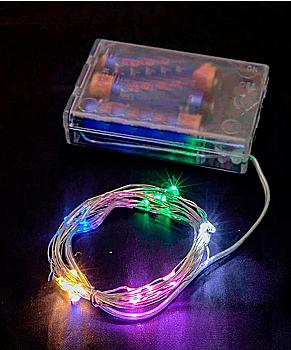 Гирлянда-роса на батарейках 20 LED, 2 м, мульти, 1975-01 Гирлянда-роса на батарейках 20 LED, 2 м, мульти, 1975-01