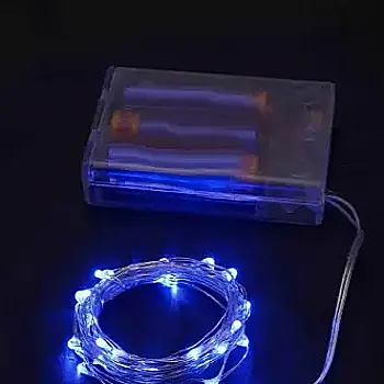 Гірлянда-роса на батарейках 20 LED, 2 м, синій, 1975-02 Гірлянда-роса на батарейках 20 LED, 2 м, синій, 1975-02