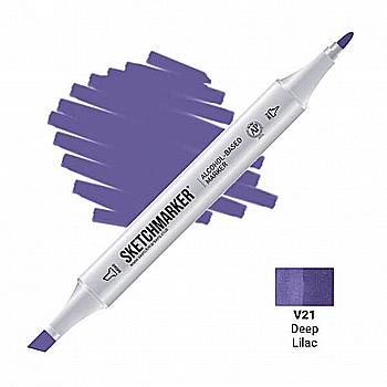 Маркер SKETCHMARKER, 2 пера: долото и тонкое, Deep Lilac - Глубокий сиреневый, SM-V21 Маркер SKETCHMARKER, 2 пера: долото и тонкое, Deep Lilac - Глубокий сиреневый, SM-V21