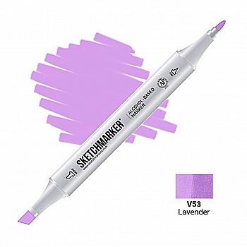 Маркер SKETCHMARKER, 2 пера: долото и тонкое, Lavender - Лаванда, SM-V53 Маркер SKETCHMARKER, 2 пера: долото и тонкое, Lavender - Лаванда, SM-V53