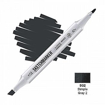 Маркер SKETCHMARKER, 2 пера: долото и тонкое, Simple Gray 2 - Простой серый 2, SM-SG2 Маркер SKETCHMARKER, 2 пера: долото и тонкое, Simple Gray 2 - Простой серый 2, SM-SG2