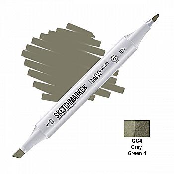 Маркер SKETCHMARKER, 2 пера: долото и тонкое, Gray Green 4 - Серо-зелёный 4, SM-GG4 Маркер SKETCHMARKER, 2 пера: долото и тонкое, Gray Green 4 - Серо-зелёный 4, SM-GG4