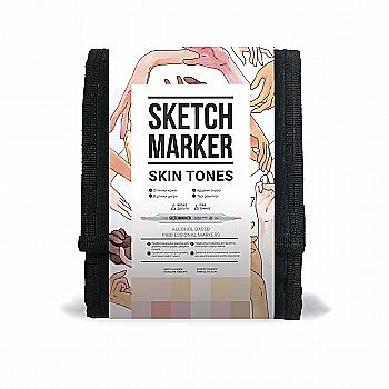 Набор маркеров SketchMarker Skin tones set 12 - Оттенки кожи (12 маркеров + сумка органайзер), 12skin Набор маркеров SketchMarker Skin tones set 12 - Оттенки кожи (12 маркеров + сумка органайзер), 12skin