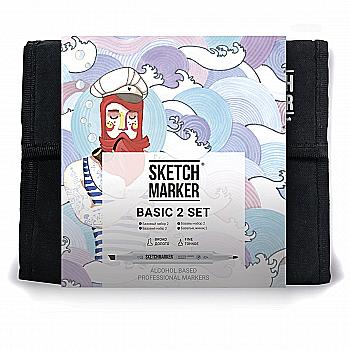 Набор маркеров SKETCHMARKER Basic 2 set 36 - Базовые оттенки 1 (36 маркеров + сумка органайзер), 36bas2 Набор маркеров SKETCHMARKER Basic 2 set 36 - Базовые оттенки 1 (36 маркеров + сумка органайзер), 36bas2