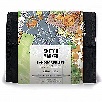 Набор маркеров SketchMarker Landscape set 36 - Ландшафтный дизайн (36 маркеров + сумка органайзер), 36land Набор маркеров SketchMarker Landscape set 36 - Ландшафтный дизайн (36 маркеров + сумка органайзер), 36land