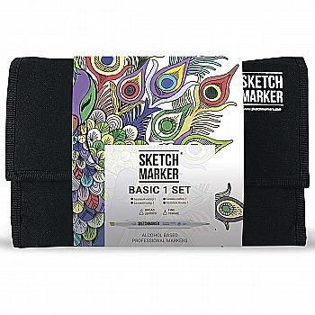 Набор маркеров SKETCHMARKER Basic 1set 24 - Базовые оттенки 1 (24 маркера + сумка органайзер), 24bas1 Набор маркеров SKETCHMARKER Basic 1set 24 - Базовые оттенки 1 (24 маркера + сумка органайзер), 24bas1