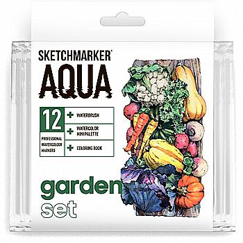 Набор маркеров акварельных SketchMarker Aqua Pro Garden, 12 цв., SMA-12GARD Набор маркеров акварельных SketchMarker Aqua Pro Garden, 12 цв., SMA-12GARD