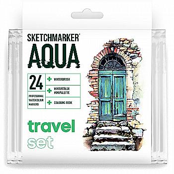 Набор маркеров акварельных SketchMarker Aqua Pro Travel, 24 цв., SMA-24TRAV Набор маркеров акварельных SketchMarker Aqua Pro Travel, 24 цв., SMA-24TRAV