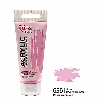 Краска акриловая, Розовая светлая, 60 мл, Rosa Gallery Краска акриловая, Розовая светлая, 60 мл, Rosa Gallery
