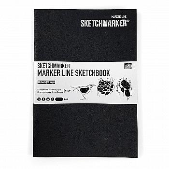 Скетчбук SKETCHMARKER В5 16 л., 160 г/м², мягкая обкл., черный, MLSM/EXBL Скетчбук SKETCHMARKER В5 16 л., 160 г/м², мягкая обкл., черный, MLSM/EXBL