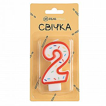 Свеча-цифра "2" 7 см, IDEA8-YS7013-1-2