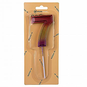 Свічка-цифра 7 райдужна металік 7 см, IDEA8-PQ709-7 Свічка-цифра 7 райдужна металік 7 см, IDEA8-PQ709-7