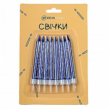 Свічка спіраль металік синя 8 шт 7,5 см, IDEA8-MB09Blue Свічка спіраль металік синя 8 шт 7,5 см, IDEA8-MB09Blue