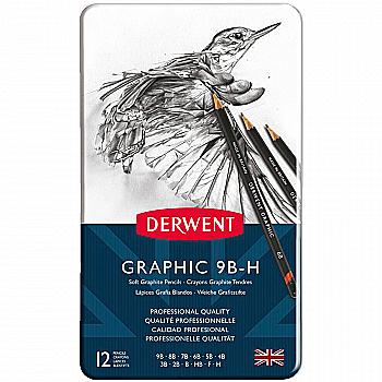 Набір олівців графітних "Graphic Sketching Soft" (м`які), 12шт., метал. коробка, D-34215 Набір олівців графітних "Graphic Sketching Soft" (м`які), 12шт., метал. коробка, D-34215