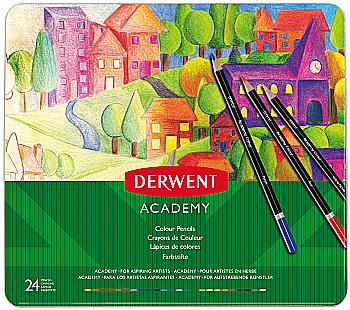 Набір олівців кольорових "Academy", 24 кол., метал. коробка, D-2301938 Набір олівців кольорових "Academy", 24 кол., метал. коробка, D-2301938