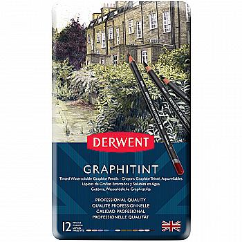 Набір олівців аква-графітних 12 шт. "Graphitint" в метал. кор., 700802 Derwent Набір олівців аква-графітних 12 шт. "Graphitint" в метал. кор., 700802 Derwent