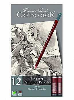Набір графітних олівців Cleos, 12шт., мет. коробка, Cretacolor Набір графітних олівців Cleos, 12шт., мет. коробка, Cretacolor