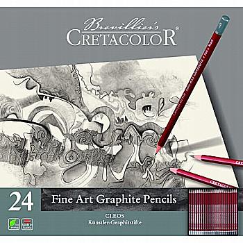 Набір графітних олівців Cleos, 24шт., мет. коробка, Cretacolor Набір графітних олівців Cleos, 24шт., мет. коробка, Cretacolor