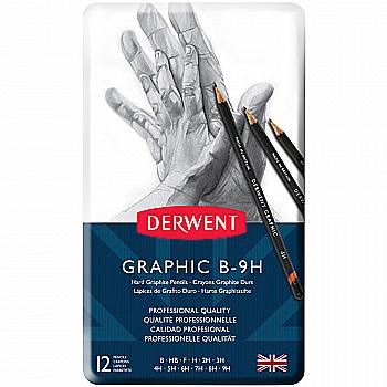 Набір олівців графітних "Graphic Technical Hard" (тверді), 12шт., метал. коробка, D-34213 Набір олівців графітних "Graphic Technical Hard" (тверді), 12шт., метал. коробка, D-34213