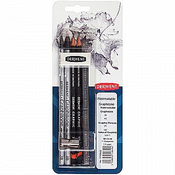Набір матеріалів для графіки Watersoluble Graphitone, 8 пред, в блістері, Derwent 700662 Набір матеріалів для графіки Watersoluble Graphitone, 8 пред, в блістері, Derwent 700662