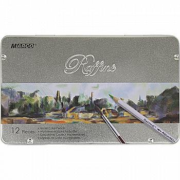 Карандаши 12 цв. Raffine в мет. коробке с кисточ, 7120-12TN, Marco