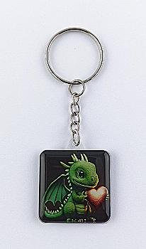 Брелок "Дракончик з рожевим сердечком" двосторонній 3,5 см, Dk 004 Брелок "Дракончик з рожевим сердечком" двосторонній 3,5 см, Dk 004