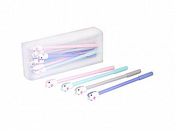 Ручка гелева 0,5 мм, одноріг, синя, 1114(105)