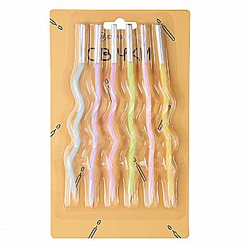 Свічка спіраль кольорова 6 шт 14 см, IDEA8-L12 Свічка спіраль кольорова 6 шт 14 см, IDEA8-L12