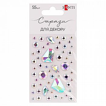 Стрази SANTI самоклеючі "MIX" хамелеон, 55 шт, 742993 Стрази SANTI самоклеючі "MIX" хамелеон, 55 шт, 742993