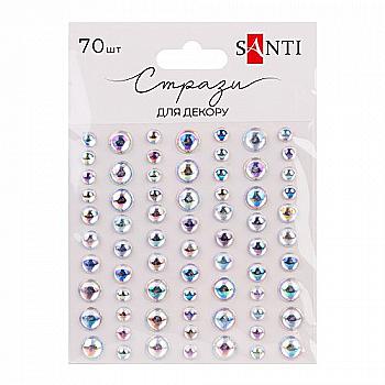 Стрази SANTI самоклеючі прозорі, 70 шт, 742991 Стрази SANTI самоклеючі прозорі, 70 шт, 742991