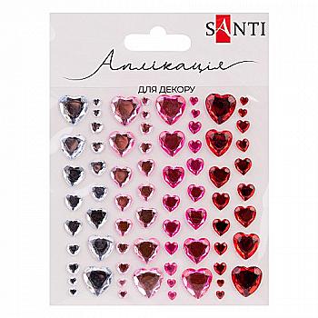 Аплікація SANTI зі страз самоклеючих "Серця", 743031 Аплікація SANTI зі страз самоклеючих "Серця", 743031