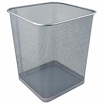 Корзина для паперу квадратна метал., срібляста, 2124-03-A