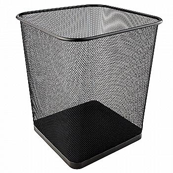 Корзина для паперу квадратна метал., чорна, 2124-01-A