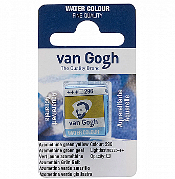 Краска акварельная Van Gogh 296 Азометин зелено-желтый, кювета, Royal Talens Краска акварельная Van Gogh 296 Азометин зелено-желтый, кювета, Royal Talens