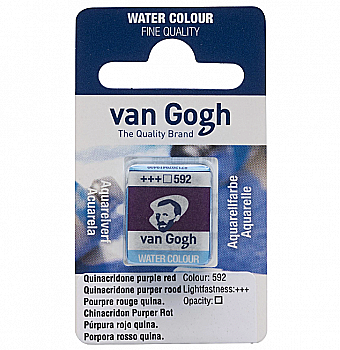 Краска акварельная Van Gogh 592 Хинакридон фиолетово-красный, кювета, Royal Talens Краска акварельная Van Gogh 592 Хинакридон фиолетово-красный, кювета, Royal Talens