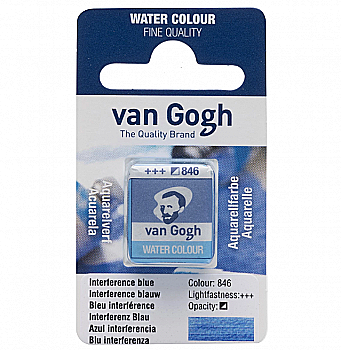 Краска акварельная Van Gogh 846 Интерферентный синий, кювета, Royal Talens Краска акварельная Van Gogh 846 Интерферентный синий, кювета, Royal Talens