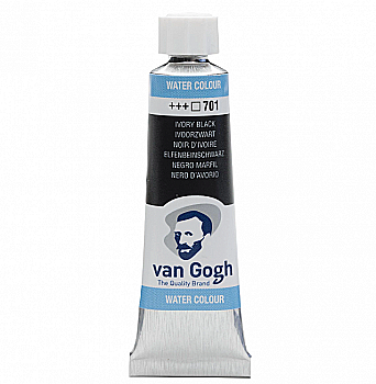 Краска акварельная Van Gogh 701 Черная слоновая кость, туба 10 мл, Royal Talens Краска акварельная Van Gogh 701 Черная слоновая кость, туба 10 мл, Royal Talens