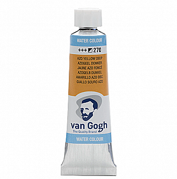 Краска акварельная Van Gogh 270, AZO Желтый темный, туба 10 мл, Royal Talens Краска акварельная Van Gogh 270, AZO Желтый темный, туба 10 мл, Royal Talens