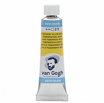 Краска акварельная Van Gogh 272 Прозрачный желтый средний, туба 10 мл, Royal Talens Краска акварельная Van Gogh 272 Прозрачный желтый средний, туба 10 мл, Royal Talens