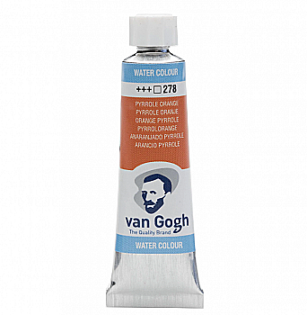 Краска акварельная Van Gogh 278 Пирольный оранжевый, туба 10 мл, Royal Talens Краска акварельная Van Gogh 278 Пирольный оранжевый, туба 10 мл, Royal Talens