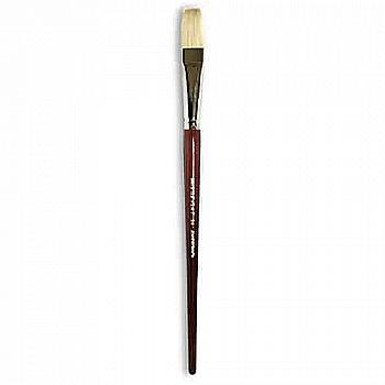 Пензлик "Живопис" 2112 Щетина плоска № 14 довга ручка білий ворс