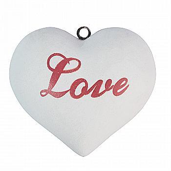 Подвеска новогодняя Сердце деревянное Love 4,5 см, белое, 9762986 ТМ "A&G" Подвеска новогодняя Сердце деревянное Love 4,5 см, белое, 9762986 ТМ "A&G"