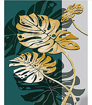 Набір для розпису по номерах 40*50 см "Золота монстера", GS1423 ТМ "Strateg" Набір для розпису по номерах 40*50 см "Золота монстера", GS1423 ТМ "Strateg"