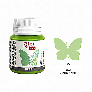 Акрил для декора, 75 Лаймовый, перламутр, 20 мл, ROSA TALENT Акрил для декора, 75 Лаймовый, перламутр, 20 мл, ROSA TALENT
