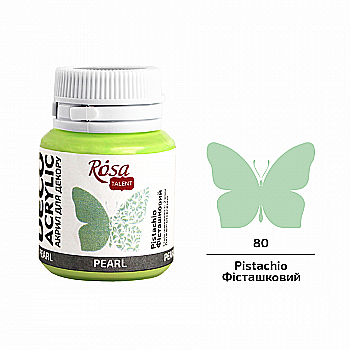 Акрил для декора, 80 Фисташковый, перламутр, 20 мл, ROSA TALENT Акрил для декора, 80 Фисташковый, перламутр, 20 мл, ROSA TALENT