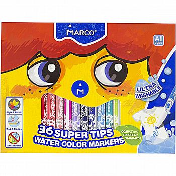 Фломастери 36 кол. Super Washable, ТМ Marco Фломастери 36 кол. Super Washable, ТМ Marco