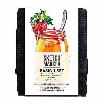 Набор маркеров SKETCHMARKER Basic 1 set 12 - Базовые оттенки 1 (12 маркеров + сумка органайзер), 12bas1 Набор маркеров SKETCHMARKER Basic 1 set 12 - Базовые оттенки 1 (12 маркеров + сумка органайзер), 12bas1