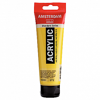 Краска акриловая Amsterdam 120мл Прозрачный желтый средний, 272 Royal Talens Краска акриловая Amsterdam 120мл Прозрачный желтый средний, 272 Royal Talens