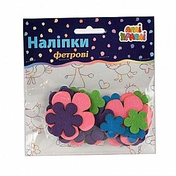 Набір наліпок з фетру "Квіти", НФ-01 Набір наліпок з фетру "Квіти", НФ-01