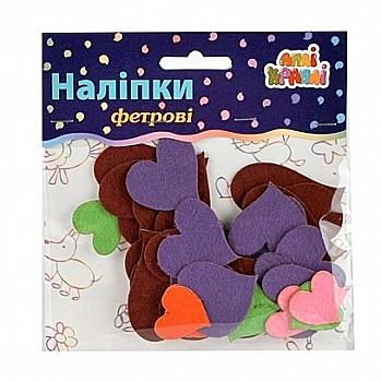 Набір наліпок з фетру "Серця", НФ-03 Набір наліпок з фетру "Серця", НФ-03